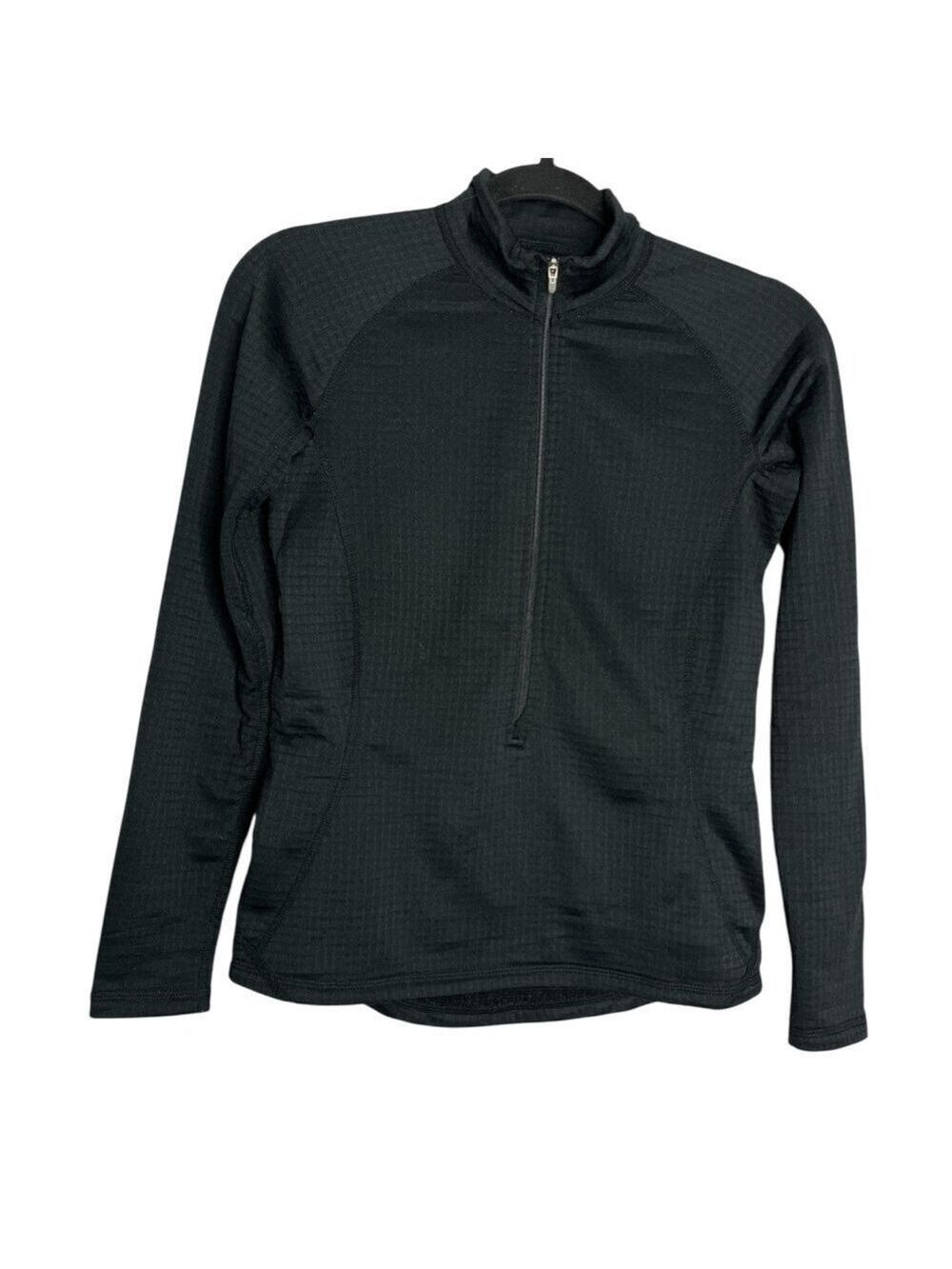 Mec 1/2 Zip Black Fleece Lined Warm Pullover Base Layer, size S